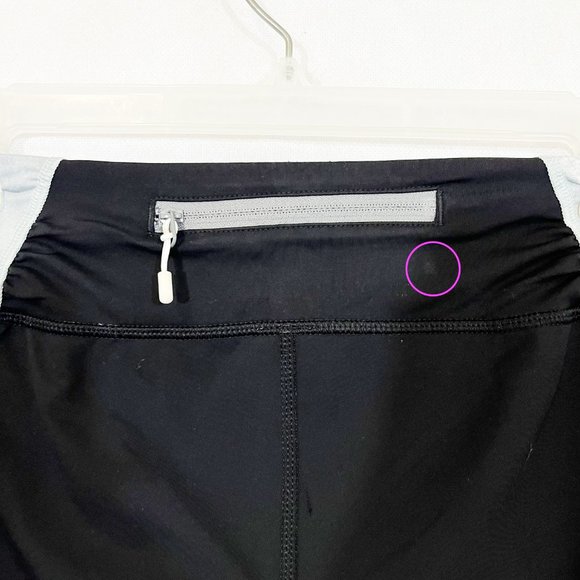 Lululemon 'Nothing to Hide' Gray & Black Ruffle Trim Cropped Capri Leggings - 4 - Picture 6 of 6